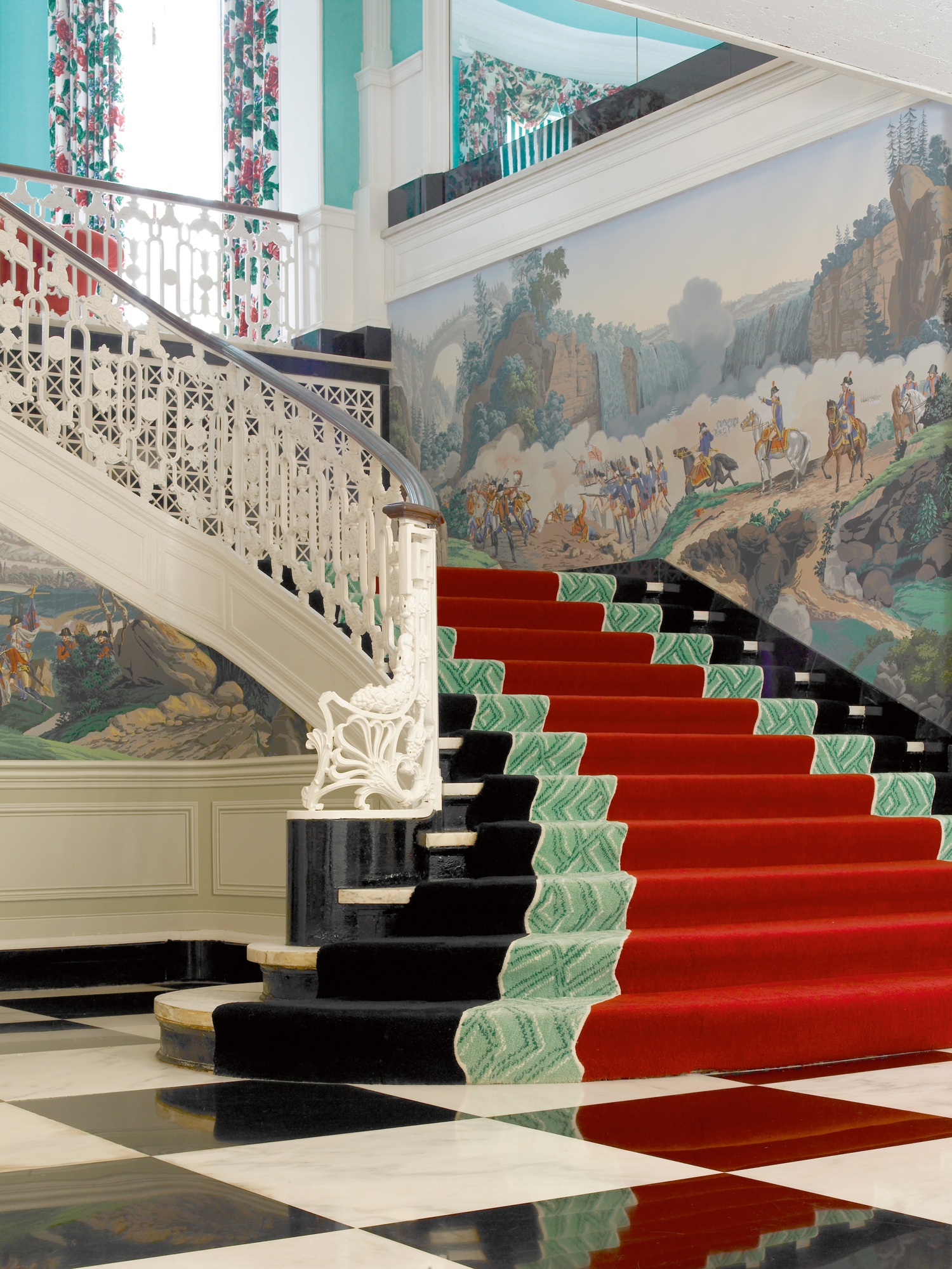 Connecting Staircase in the Greenbrier Resort, Greenbrier County, West Virginia, by Dorothy Draper