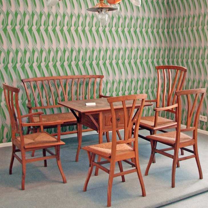 Interior with Bubinga Wood Dining Set