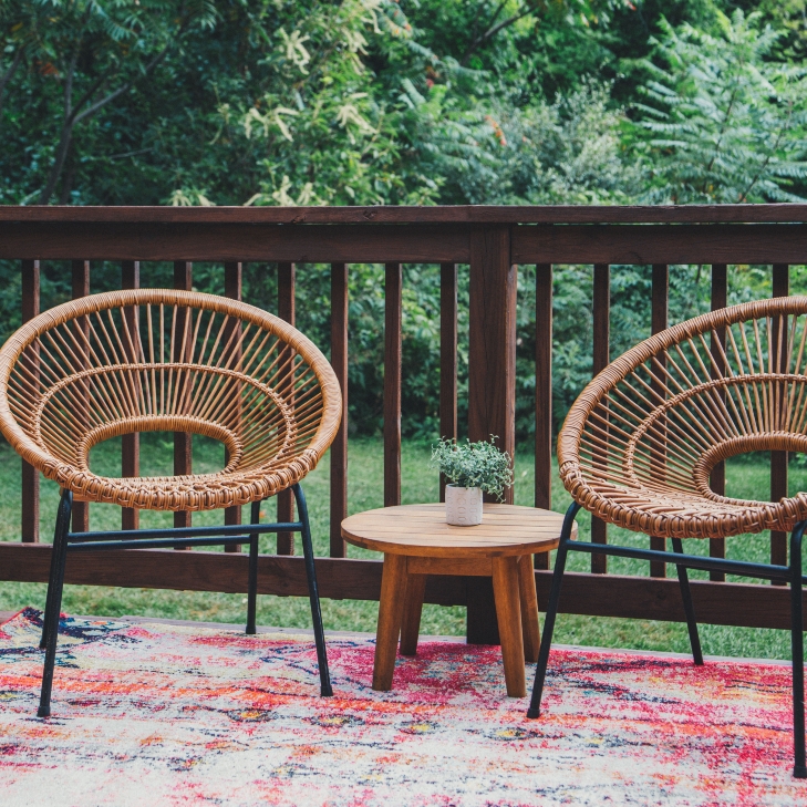 Patio Pterocarpus Wood Lounge Chairs
