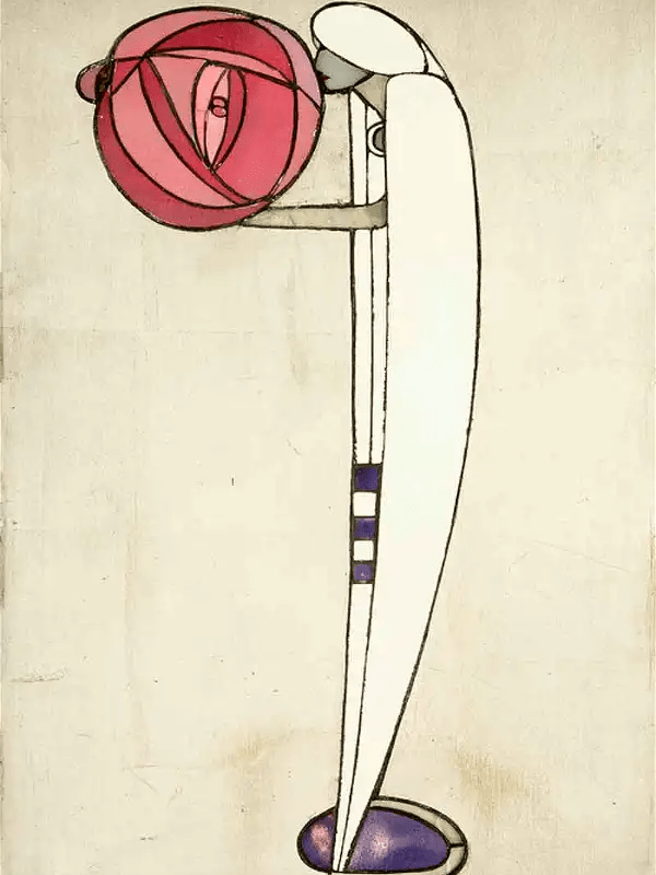 Cabinet design by Charles Rennie Mackintosh, c. 1902, via University of Glasgow